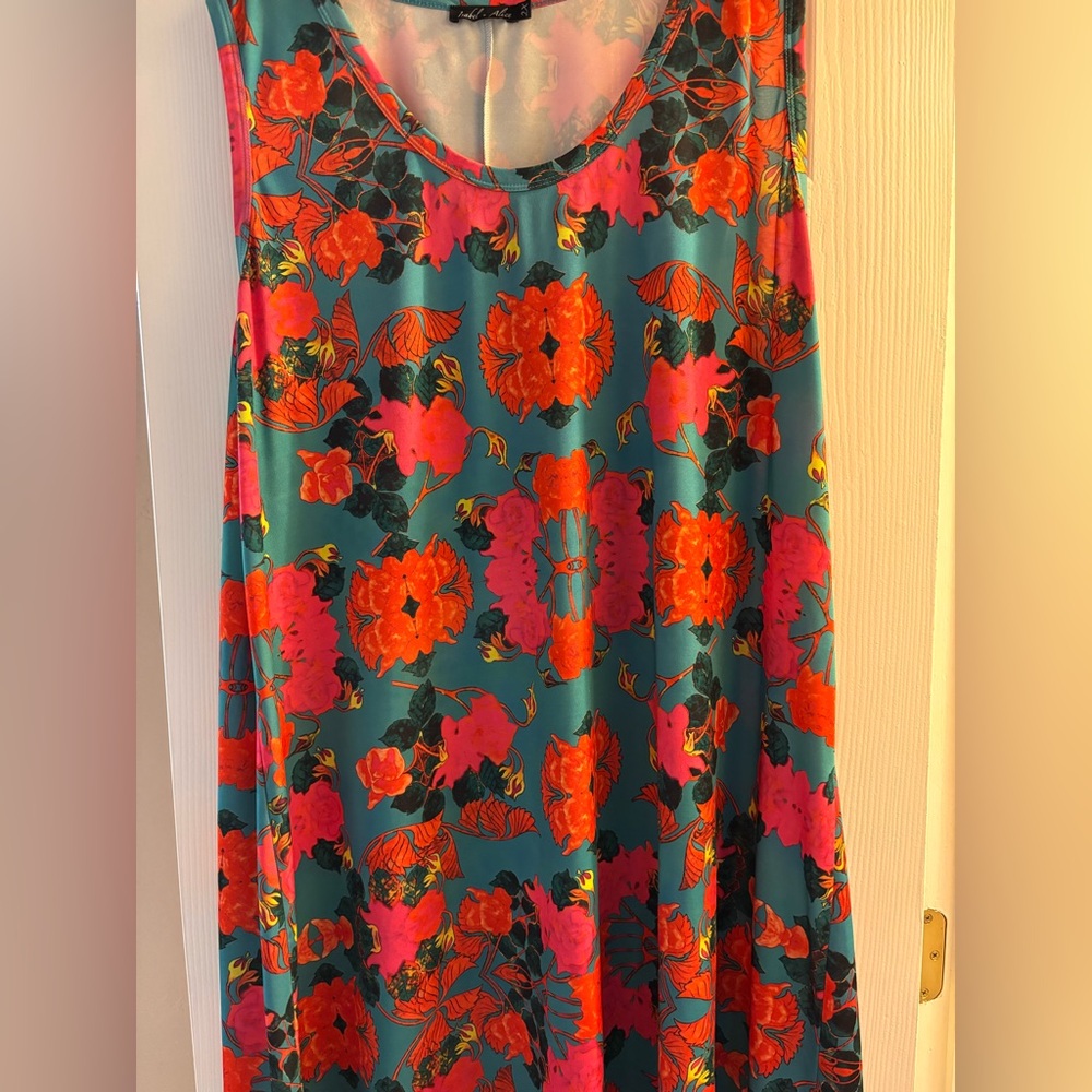 Isabel and Alice Floral Sleeveless Dress 2X